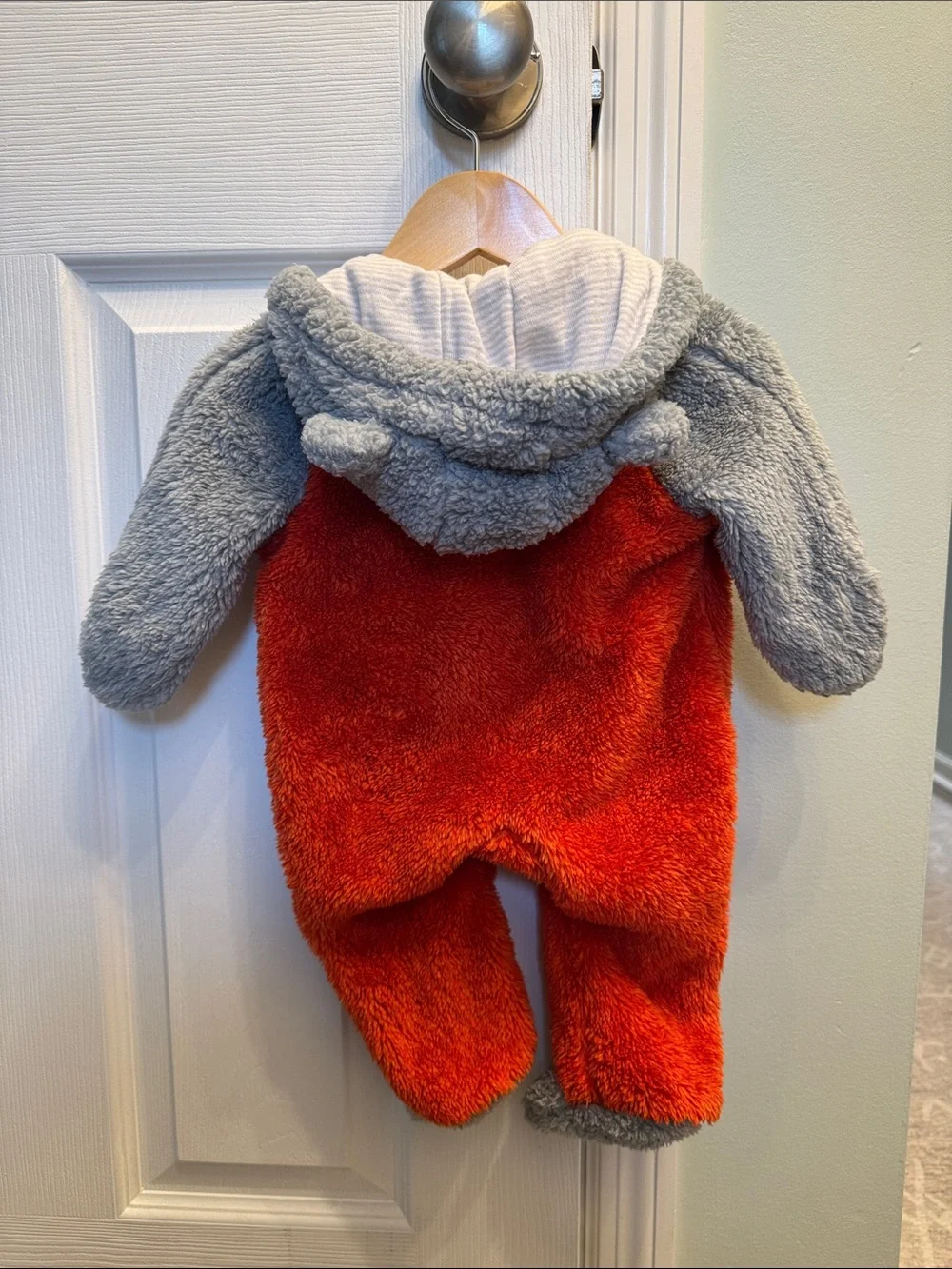NHL Orange and Gray Plush Hooded One-Piece Footie